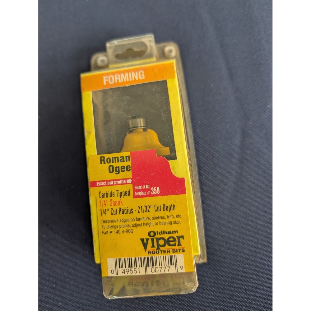 Oldham Viper Roman Ogee Router Bit 1/4 Shank Carbide Tipped 140-4-ROG New
